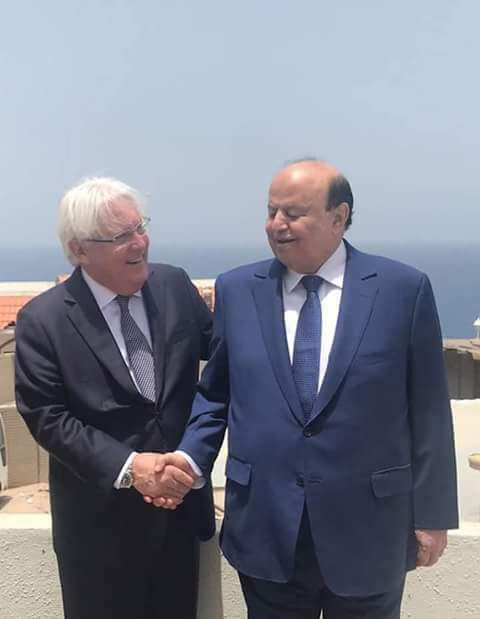 الرئيس هادي والمبعوث الاممي في زيارة سابقة لعدن