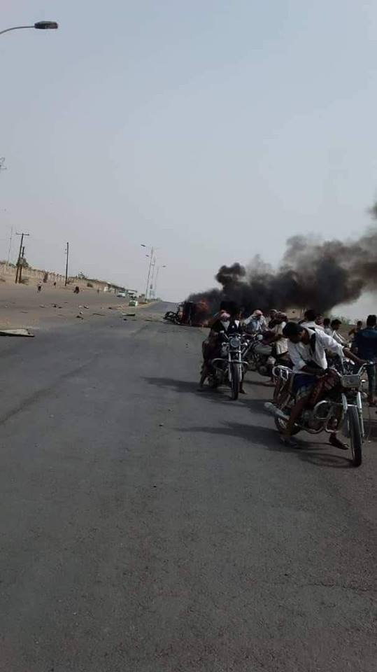 طقم استهدفه طيران التحالف اليوم في الحديدة