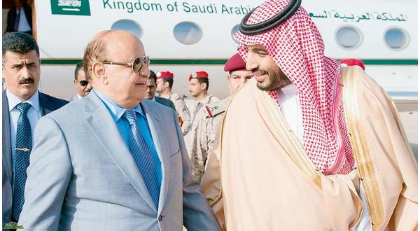 الرئيس هادي وألأمير محمد بن سلمان في لقاء سابق